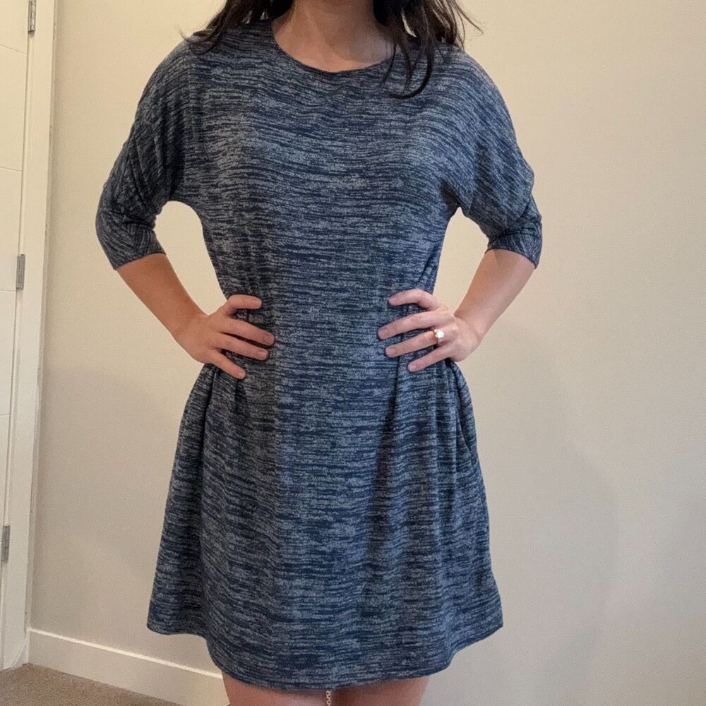 Aritzia Wilfred Free Tunic Oversized T-Shirt Dress XS - Blue Marl